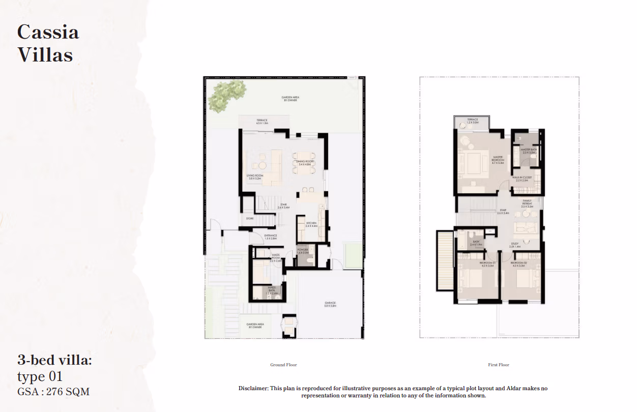 The Wilds Floor Plan 3 Bedroom Villa Type 01