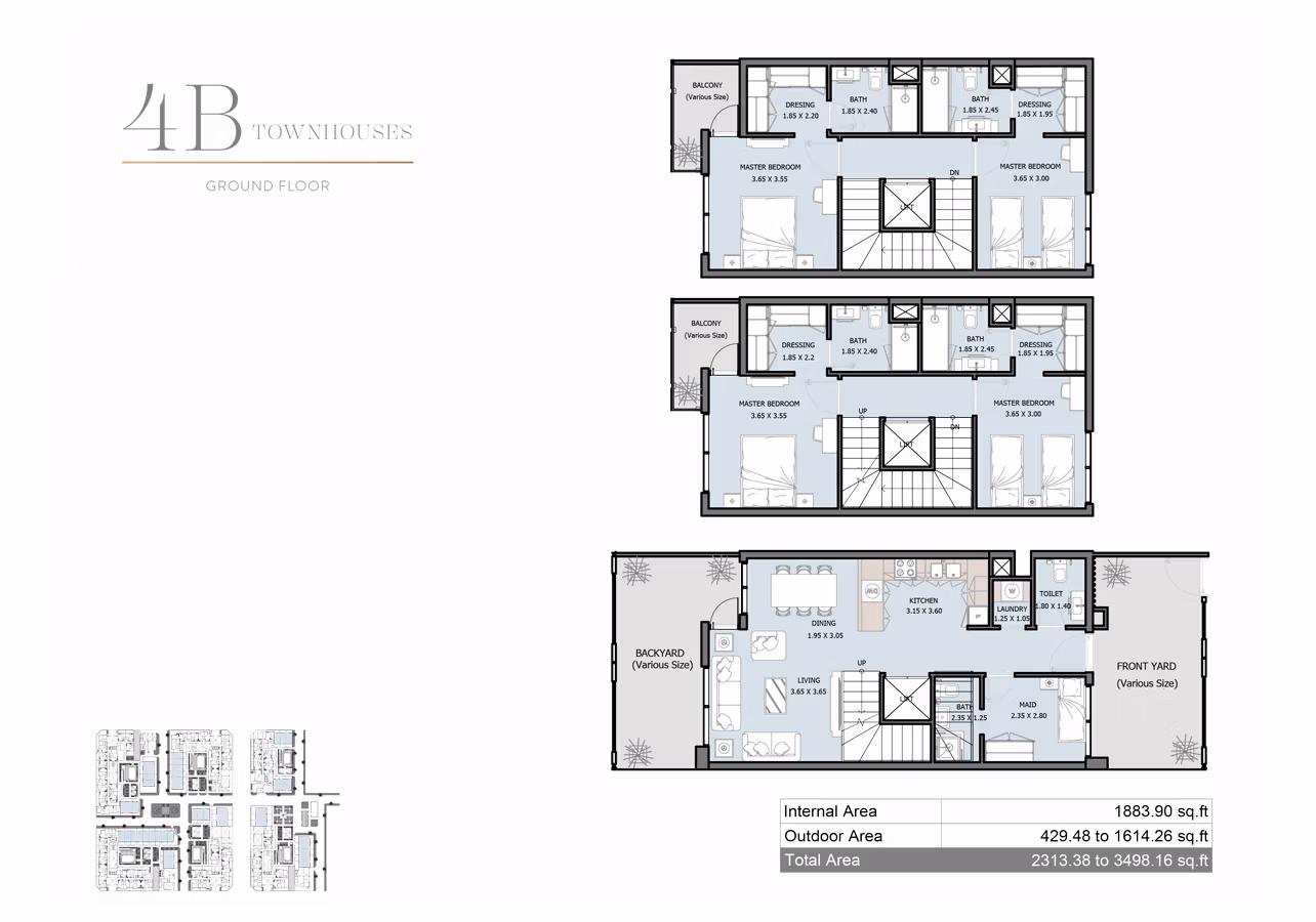 Royal Park Floor Plan 4 Bedroom Townhouse
