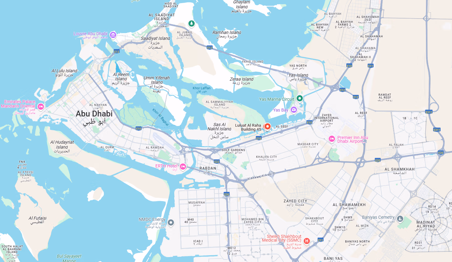 Luluat Al Raha Location Map