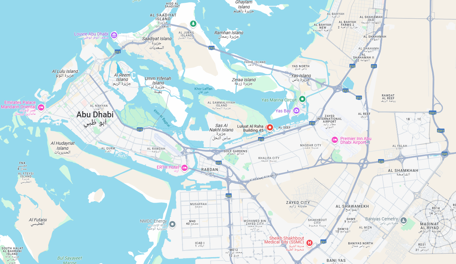 Luluat Al Raha Location Map