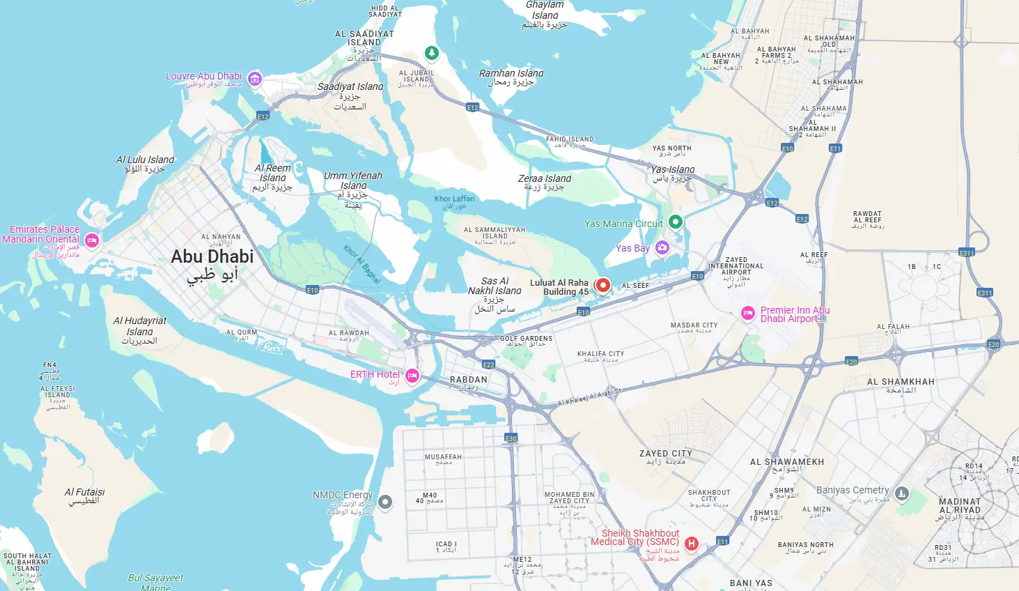 Luluat Al Raha Location Map