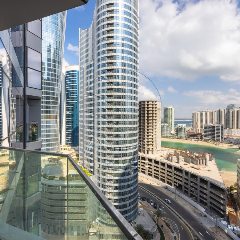 Apartment for Rent in Radiant Viewz Towers, City of Lights. Corner 3BR | Pool and Partial Mangrove Views