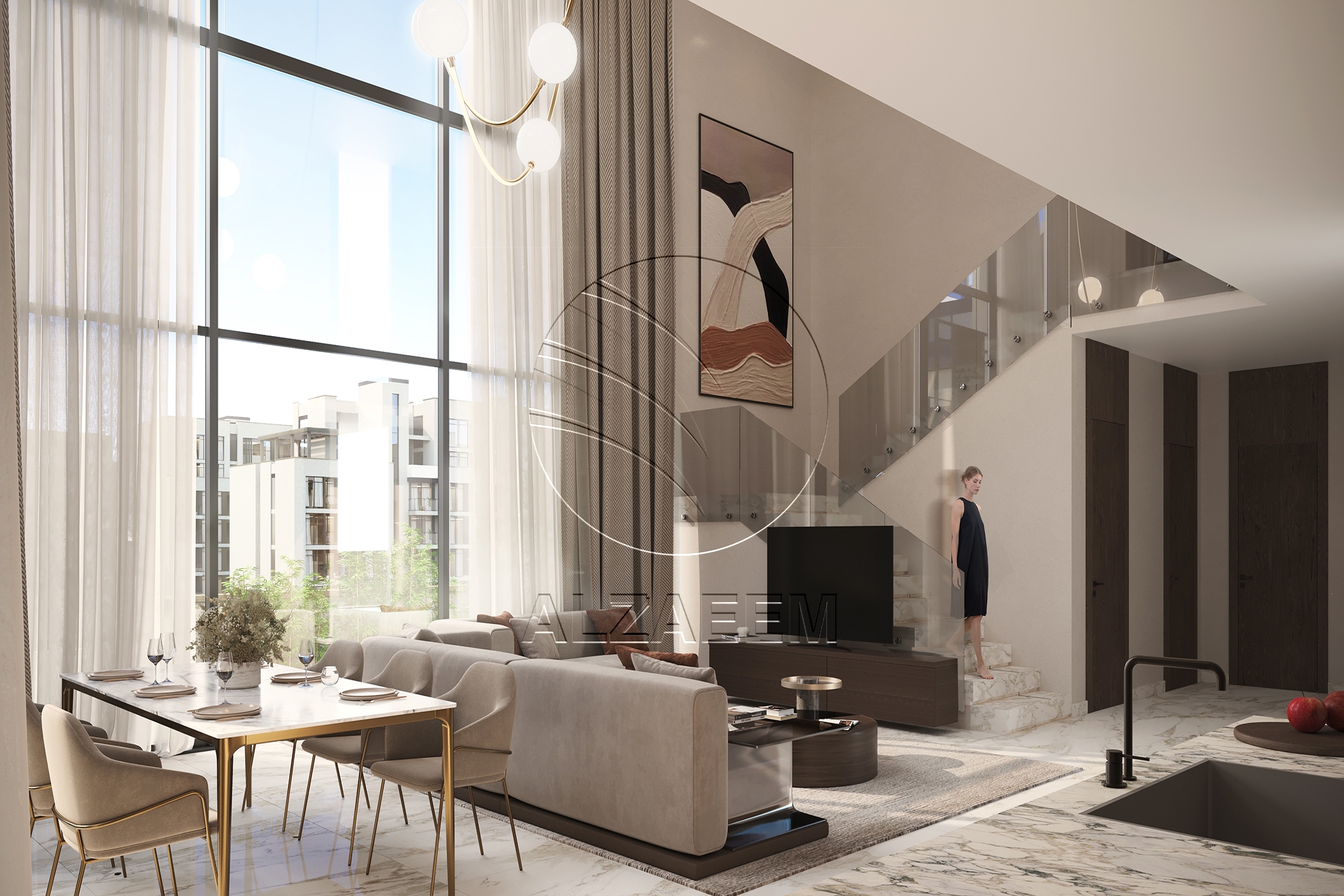 Modern Design | with Balcony | Road View. Apartment for sale in Royal Park, Masdar City