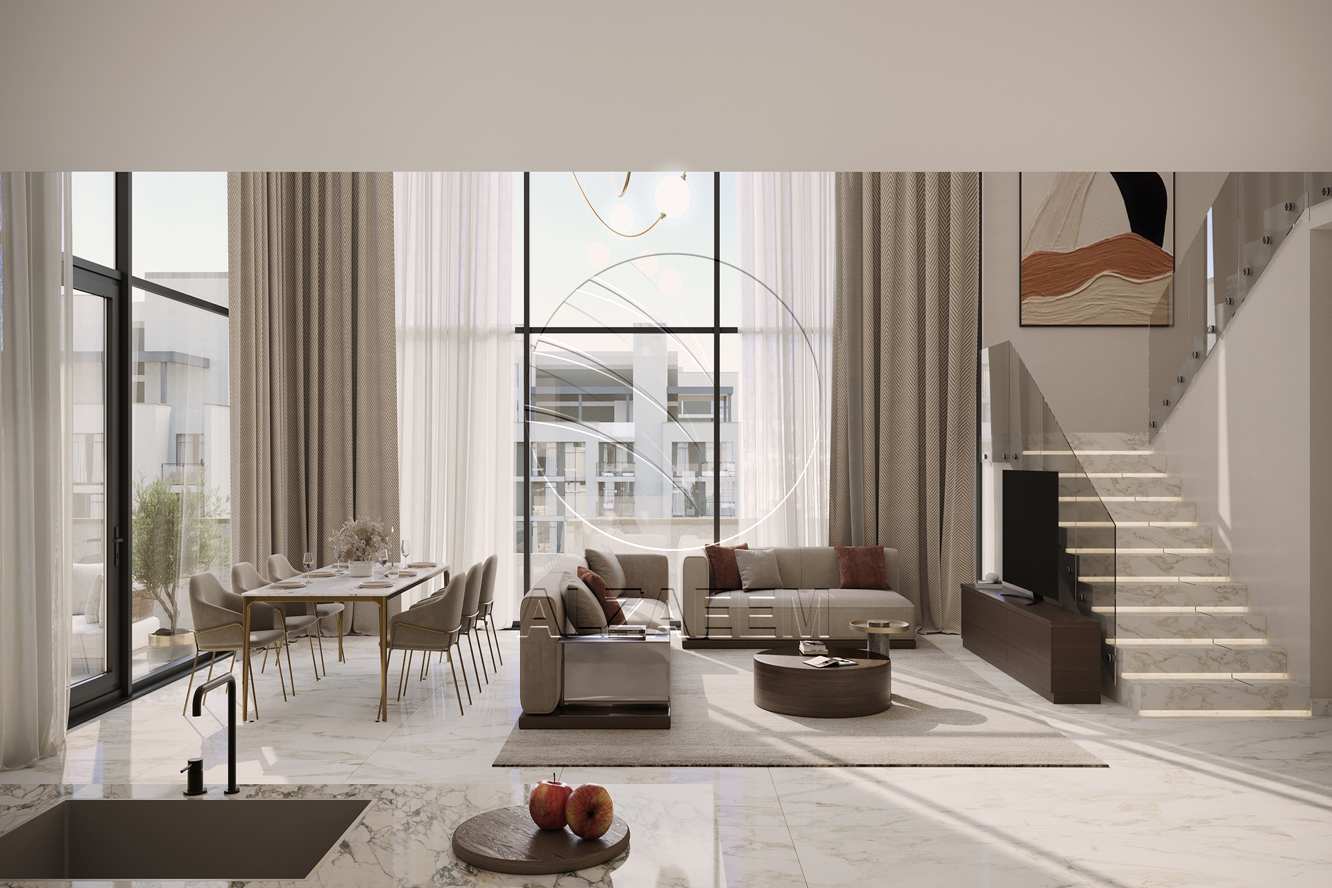 Modern Design | with Balcony | Road View. Apartment for sale in Royal Park, Masdar City