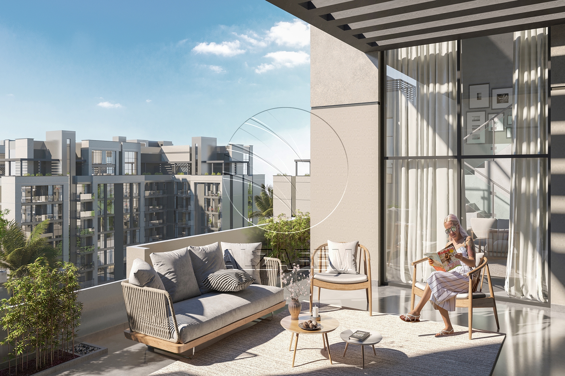 Modern Design | with Balcony | Road View. Apartment for sale in Royal Park, Masdar City