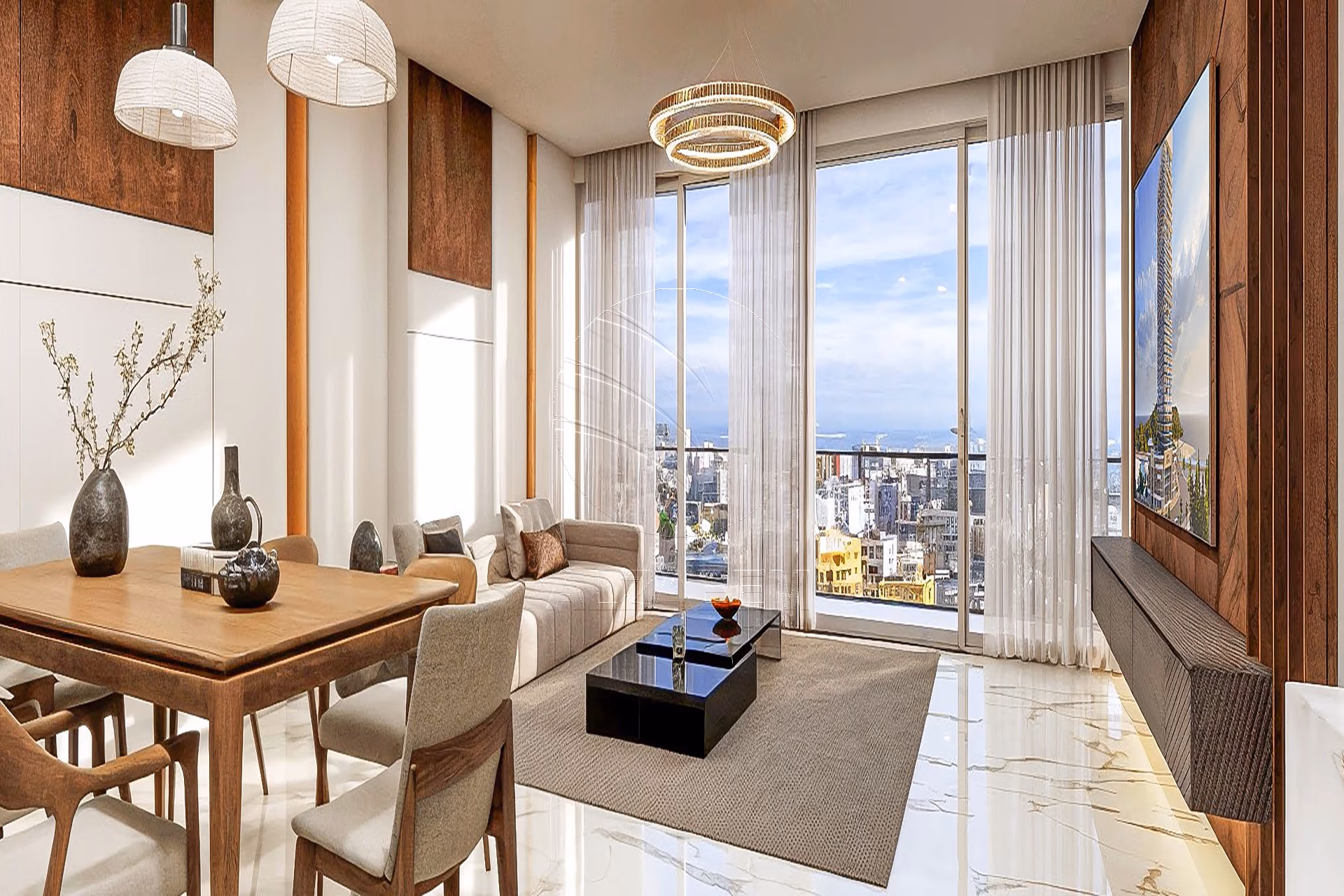 Modern Design| Park and Partial Sea View. Apartment for sale in Radiant Elite Tower, City of Lights, Al Reem Island