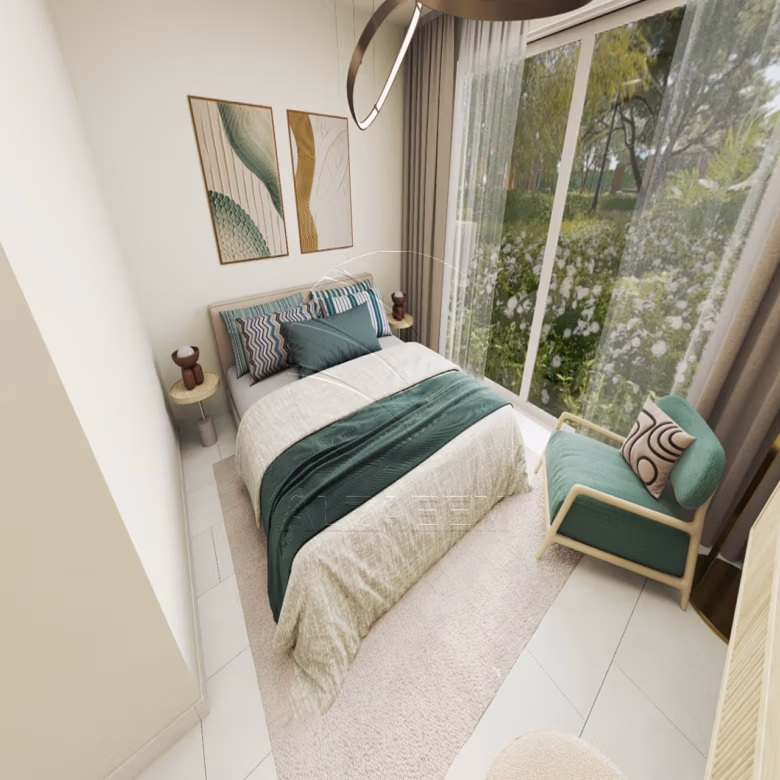 Corner 2BR with Big Terrace Facing the Garden. Apartment for sale in Yas Riva Residences, Yas Island