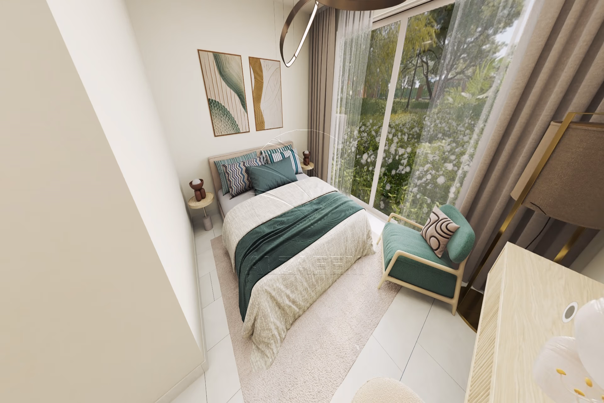 Corner 2BR with Big Terrace Facing the Garden. Apartment for sale in Yas Riva Residences, Yas Island