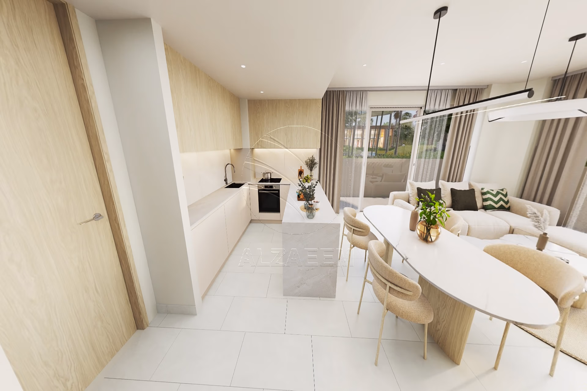 Corner 2BR with Big Terrace Facing the Garden. Apartment for sale in Yas Riva Residences, Yas Island