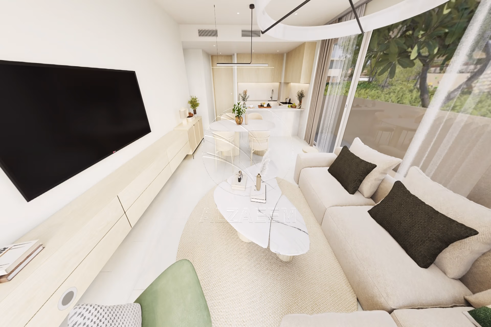 Corner 2BR with Big Terrace Facing the Garden. Apartment for sale in Yas Riva Residences, Yas Island