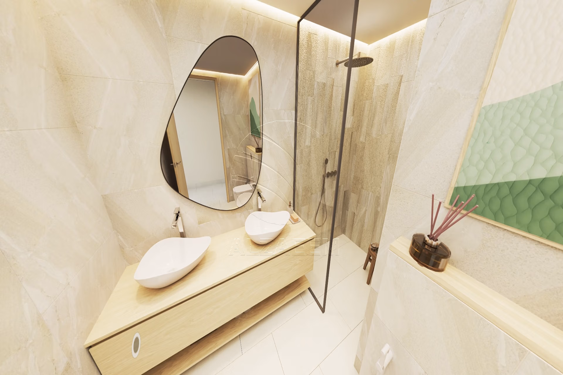 Corner 2BR with Big Terrace Facing the Garden. Apartment for sale in Yas Riva Residences, Yas Island