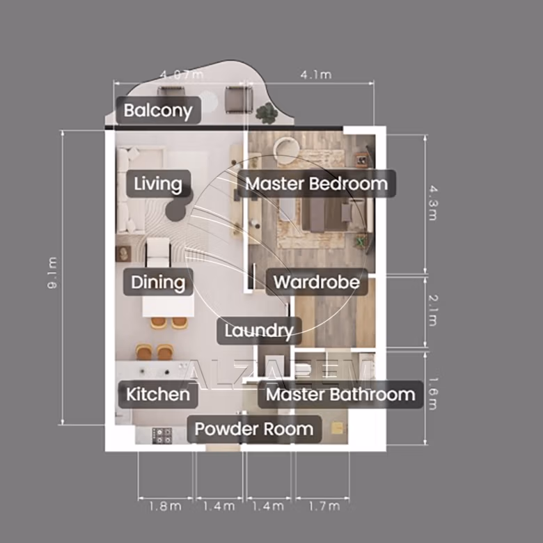 1BR-Mid Level | Community View | New Project!