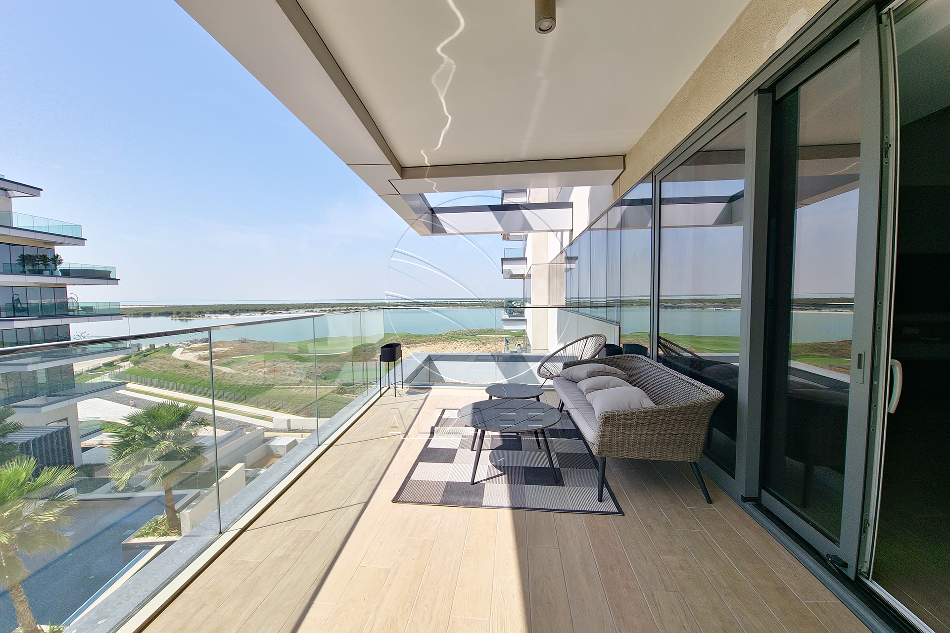 VACANT! Furnished 2BR+Maid | Partial Sea and Golf