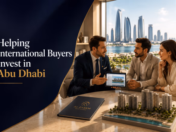 Al Zaeem Real Estate advisor helping international buyers invest in Abu Dhabi through a professional luxury property consultation.