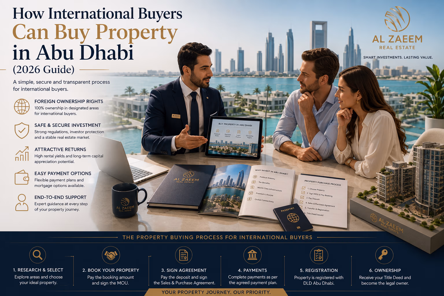How International Buyers Can Buy Property in Abu Dhabi (2026) | Al Zaeem Real Estate