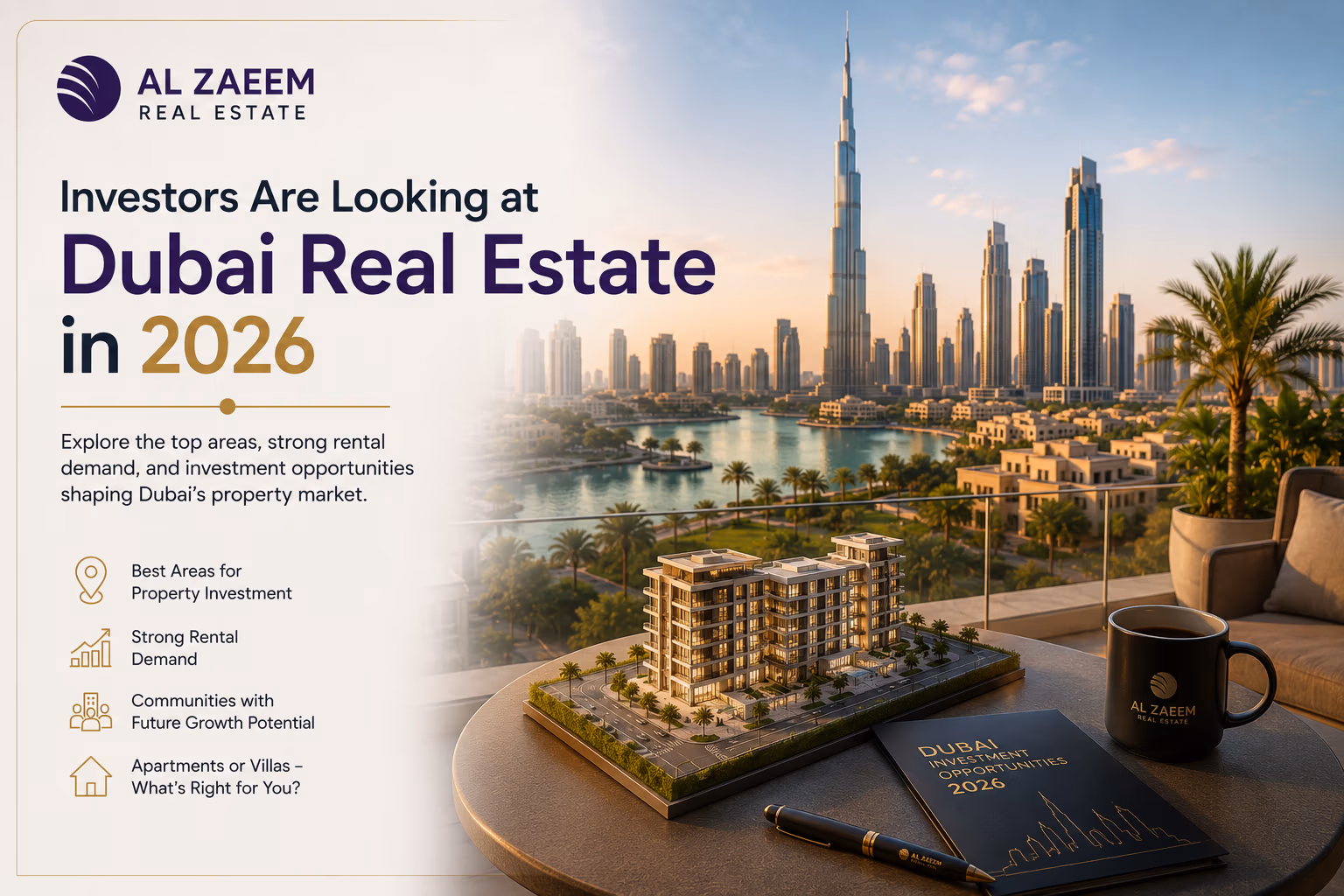 Al Zaeem Real Estate featured image about Dubai real estate investment opportunities in 2026