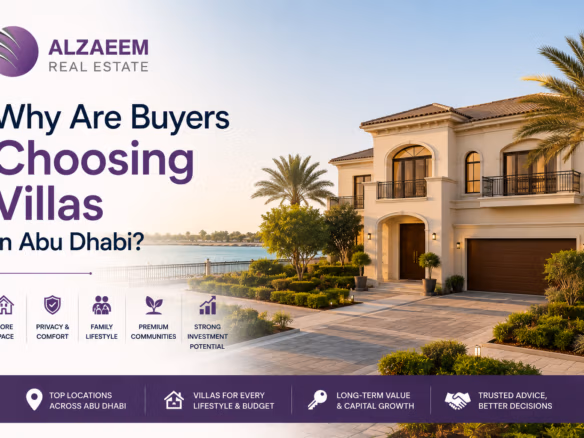 Luxury waterfront villa in Abu Dhabi with landscaped gardens and a spacious private setting.