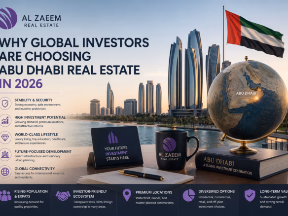 Global investors exploring Abu Dhabi real estate investment opportunities with guidance from Al Zaeem Real Estate.