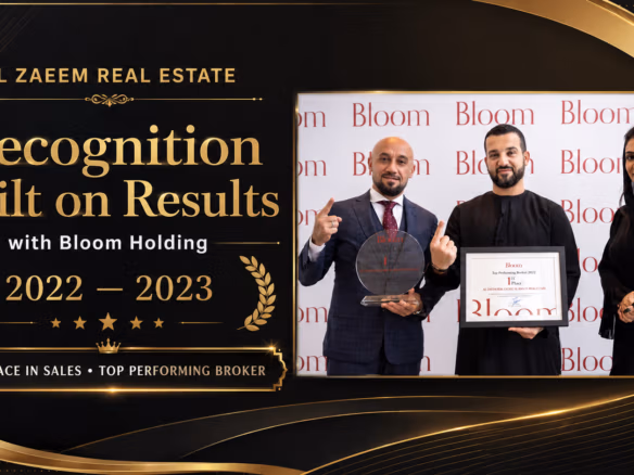 Al Zaeem Real Estate receives Bloom Holding sales recognition