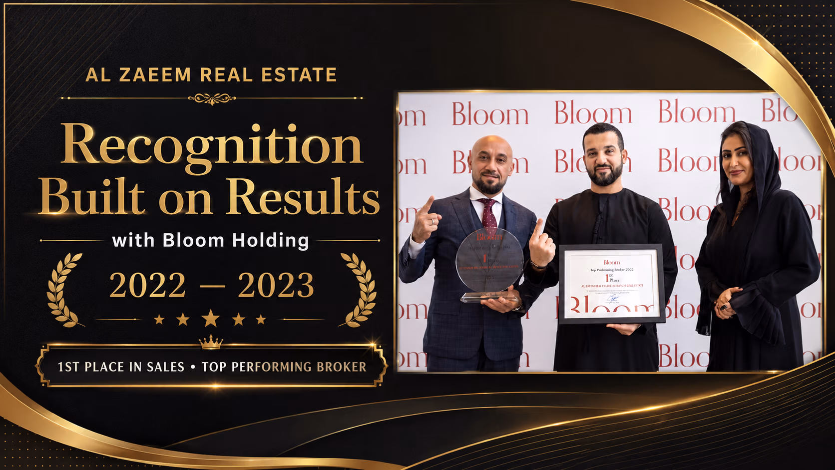 Al Zaeem Real Estate receives Bloom Holding sales recognition