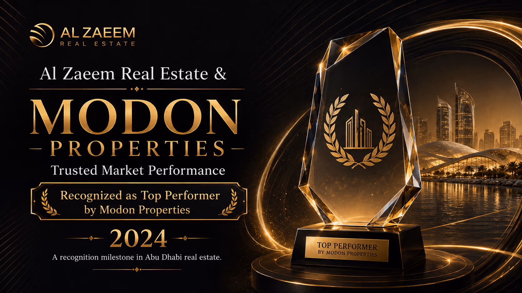 Al Zaeem Real Estate recognition from Modon Properties