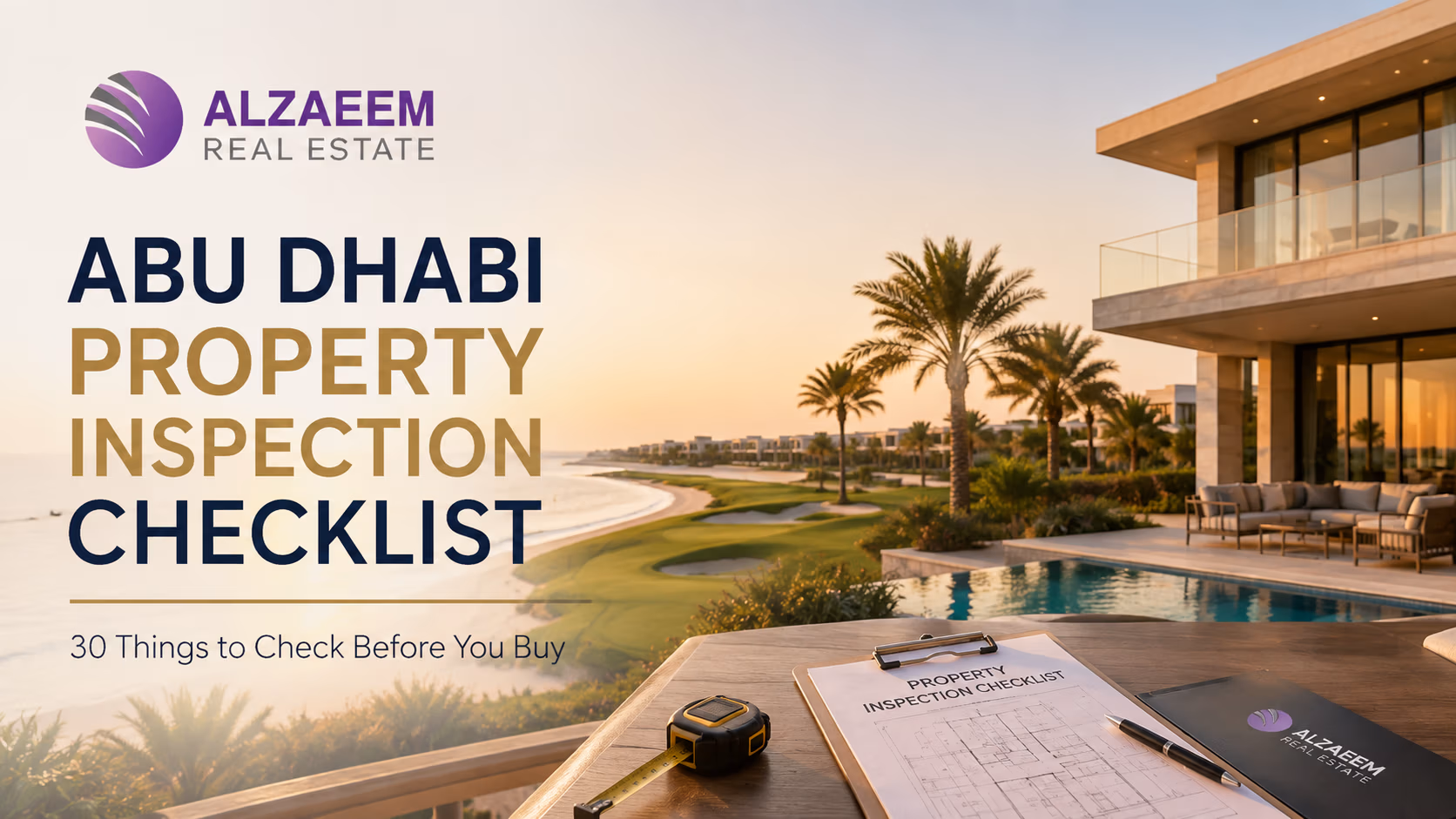Buyer using an Abu Dhabi property inspection checklist before purchasing a home