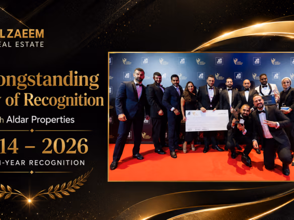 Al Zaeem Real Estate team with Aldar Properties award recognition