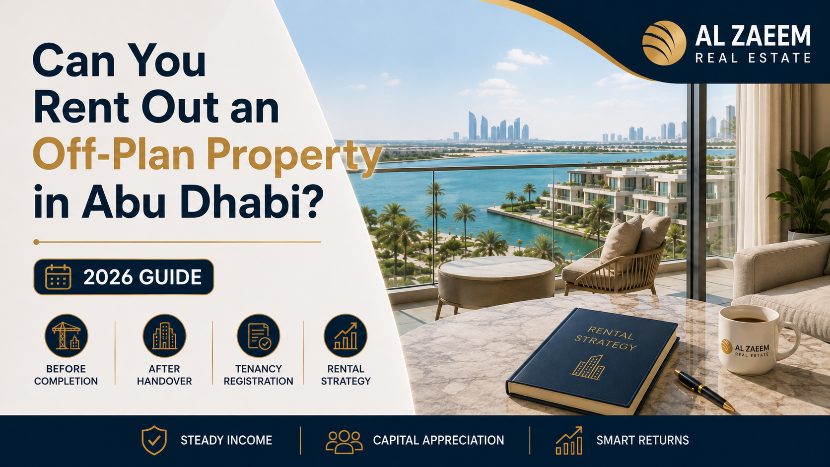 Waterfront Abu Dhabi off-plan property prepared for rental after handover