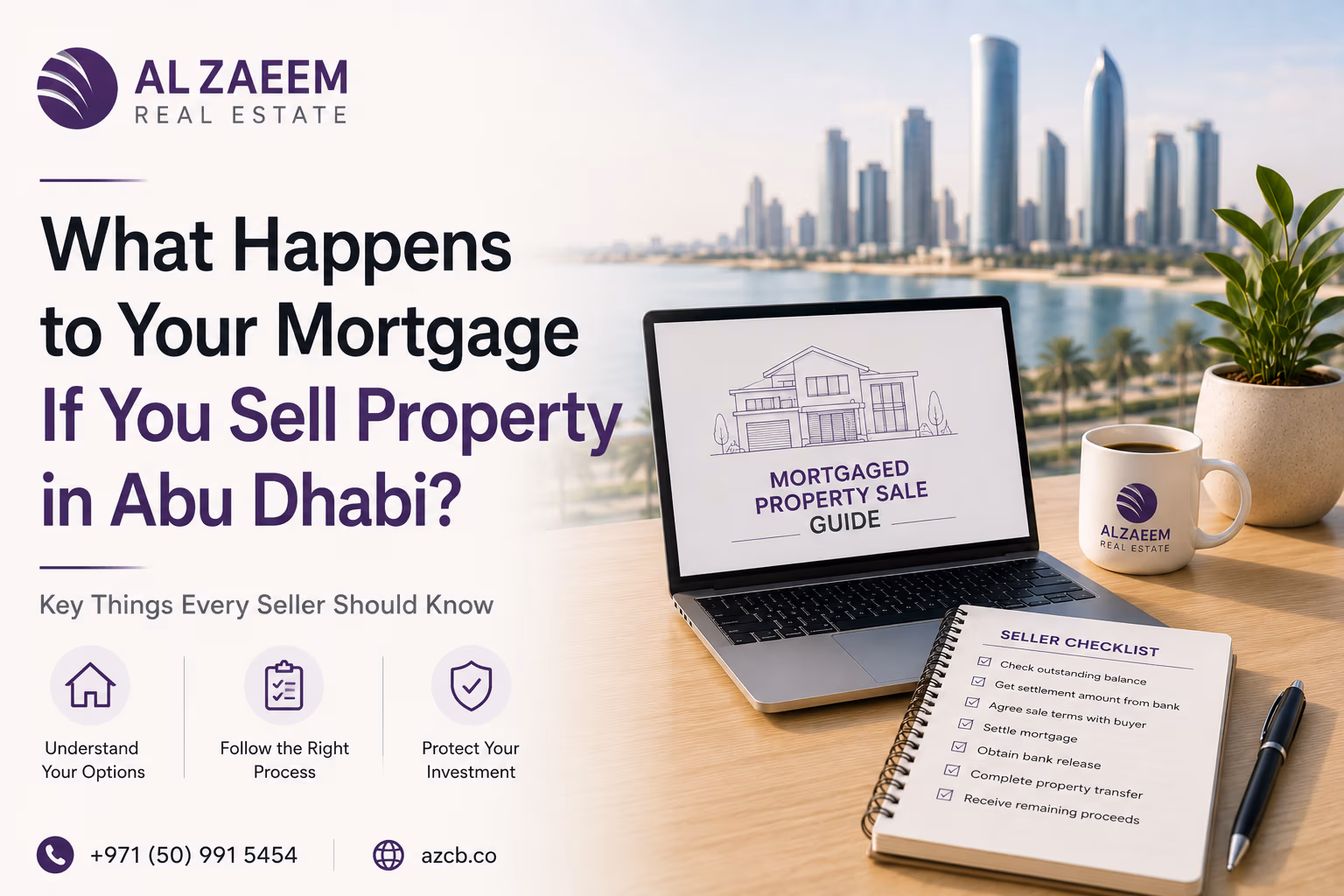 Property owner reviewing mortgage settlement before selling a home in Abu Dhabi