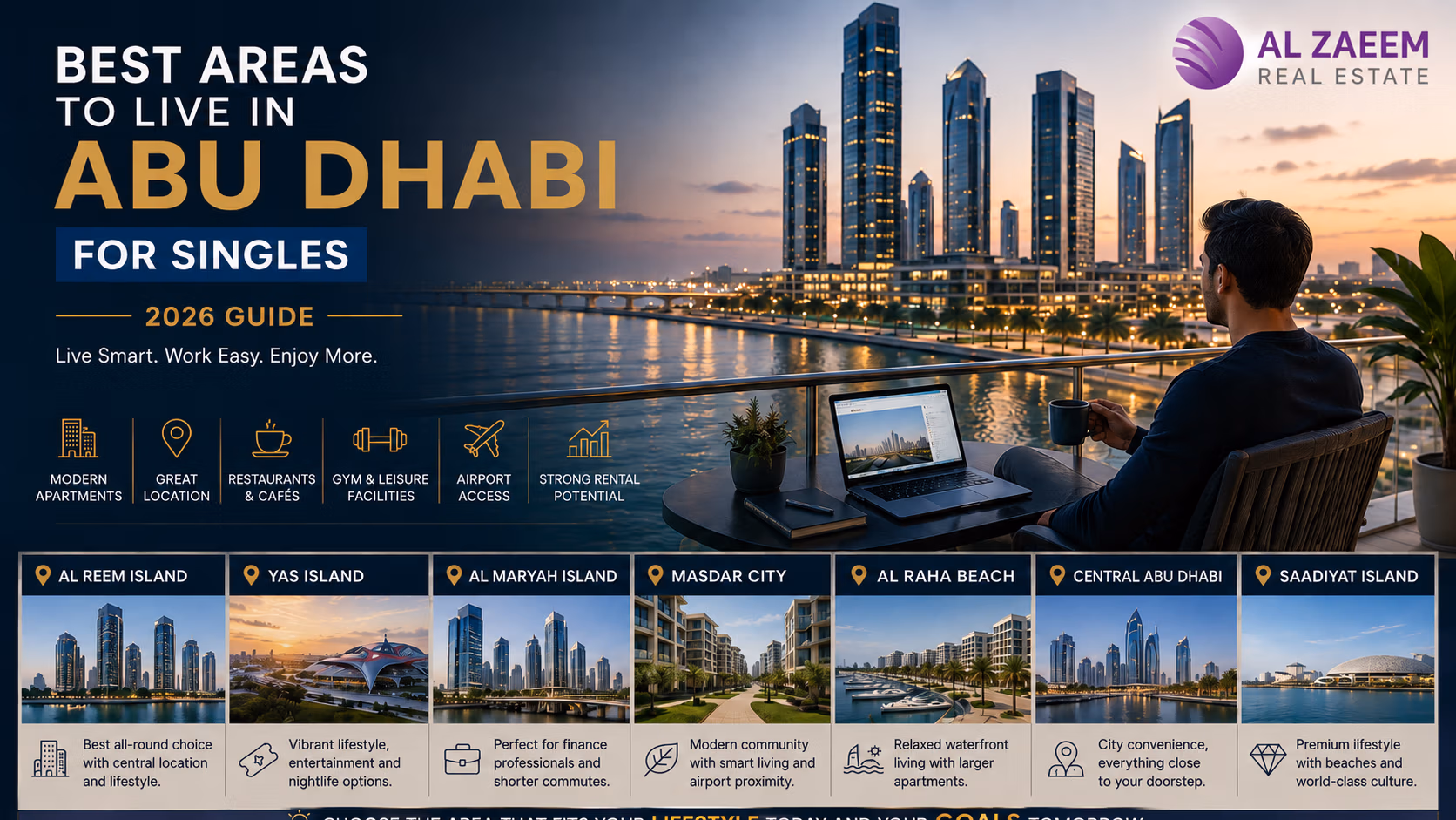 Best areas to live in Abu Dhabi for singles in 2026