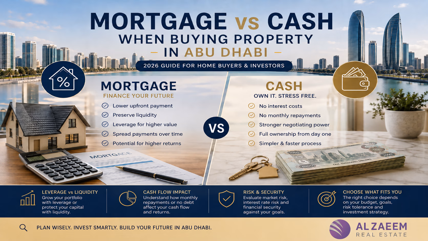 Mortgage vs cash property purchase in Abu Dhabi 2026