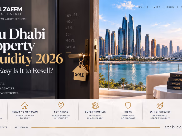 Abu Dhabi Property Liquidity 2026 guide covering resale demand, ready vs off-plan liquidity, buyer profiles, key areas and exit strategies