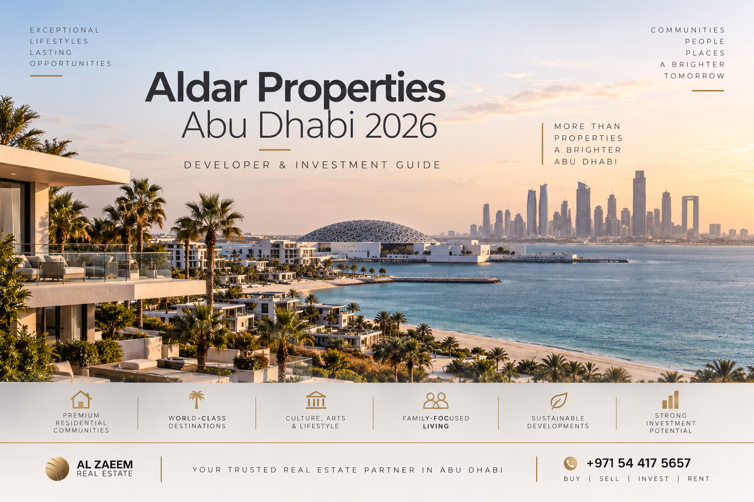Best Aldar projects in Abu Dhabi 2026 featuring premium communities across Saadiyat Island, Yas Island, Fahid Island and other investment destinations