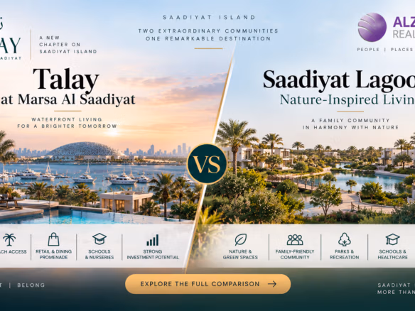 Talay at Marsa Al Saadiyat versus Saadiyat Lagoons in 2026 comparing waterfront villas, nature-led living and Saadiyat Island investment potential