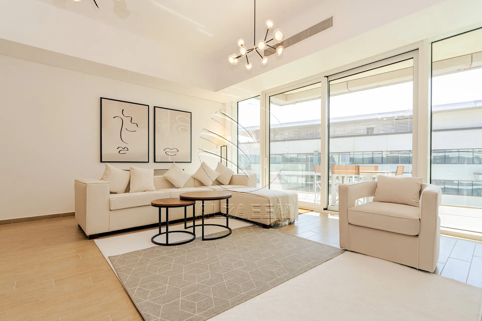 VACANT!High Floor Furnished 2BR+M | Golf+Sea Views